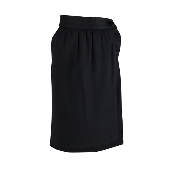 Pre-Owned Escada Wrap Over Style Midi Skirt in Black Wool