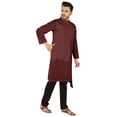 thumbnail image 2 of Atasi Indian Designer Kurta For Mens Party Wear Solid Color Ethnic Long Shirt, 2 of 7