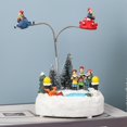 thumbnail image 3 of Christmas Village Scene Musical LED Light Rotating Ornament Snow Village Holiday gifts Kids, 3 of 9