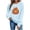Sky Blue|Pumpkin, variant on Fall Sweatshirts for Women Pumpkin Print Halloween/Thanksgiving Holiday Tops Crewneck Long Sleeve Pullover (M, Sky Blue|Pumpkin)