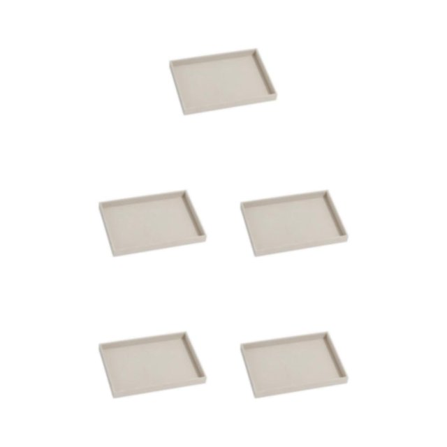 ZheElen Eco-friendly And Scratch-proof Stackable Jewelry Trays For Necklace And Bangles Beige 5Set