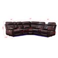 thumbnail image 5 of GOOEEN Power Reclining Sofa Brown Faux Leather Living Room Set Bluetooth Speaker, 5 of 8