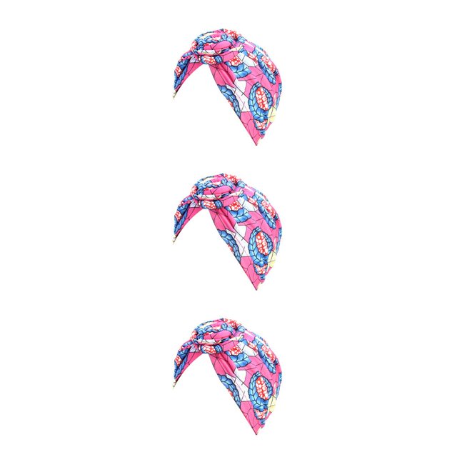 Qarigey Estilos bohemios turbantes para mujer diseño elástico diadema preatada gorra plisada Skullcap moda sombreros Swirly Headcover rosered Type1 NO1 Qarigey CBP206605