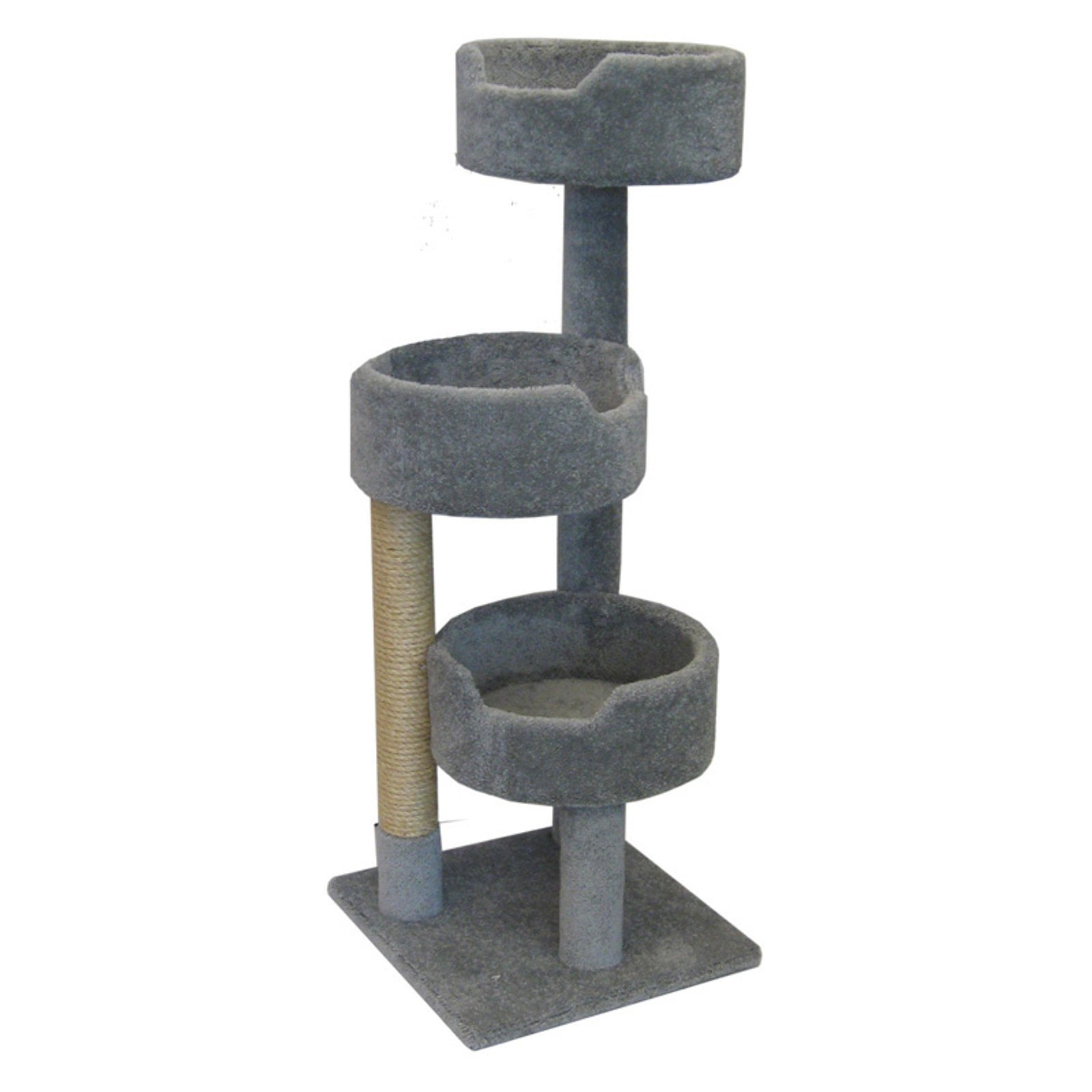 New Cat Condos 52in Cat Tree & Condo Scratching Post Tower, Gray