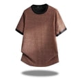 thumbnail image 3 of Daiosportswear Mens Short Sleeve Shirts - Waffle Texture Crew Neck Tshirts for Men Coffee-A M(M), 3 of 5