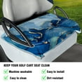 thumbnail image 3 of WIRESTER Universal Golf Cart Seat Cover, Comfortable Golf Cart Seat Towel Blanket 52 x 32 Inches, Suitable for EZGO Yamaha Icon and More, 2-Person Seats Club Cars - Marble Gold And Blue, 3 of 5
