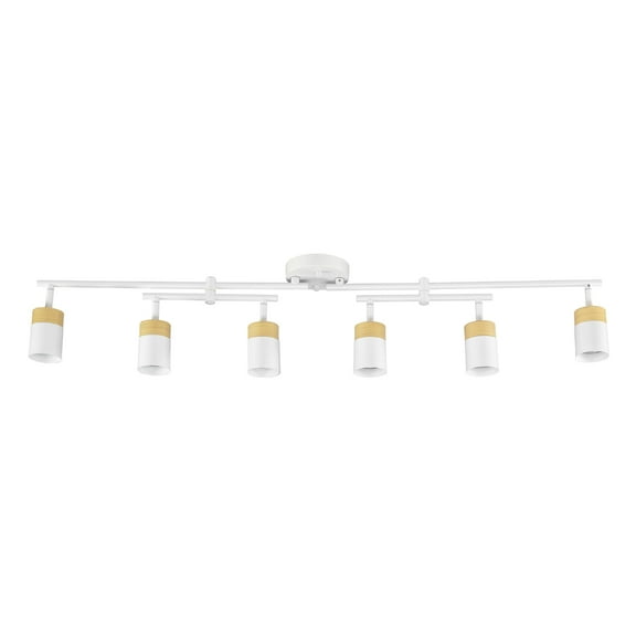 Globe Electric 91005463 Hudson 6 Light 42" Wide Fixed Rail Linear Ceiling Fixture - White