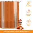 thumbnail image 3 of Orange Striped Shower Curtains for Bathroom, Farmhouse Orange White Stripes Waterproof Fabric Shower Curtain, Decorative Bathroom Curtain for Bathtub, 36"x72", No Hooks Included, 3 of 9