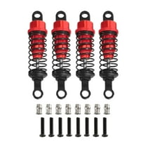 Dualoai 4 Pieces Oil Shock Absorbers for RC Car 1/12 1/16 Metal Replacement Upgrade 55mm Red