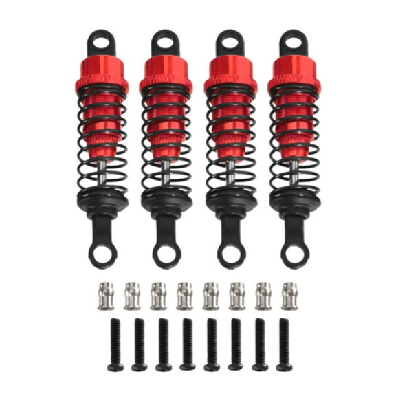 Almencla 4 Pieces Hydraulic Shock Absorbers for RC Car RC Shocks 55mm Upgrade Parts 1/12 1/16 Scale Dampers for MN168 MN82 B16 B14 B36 , Red