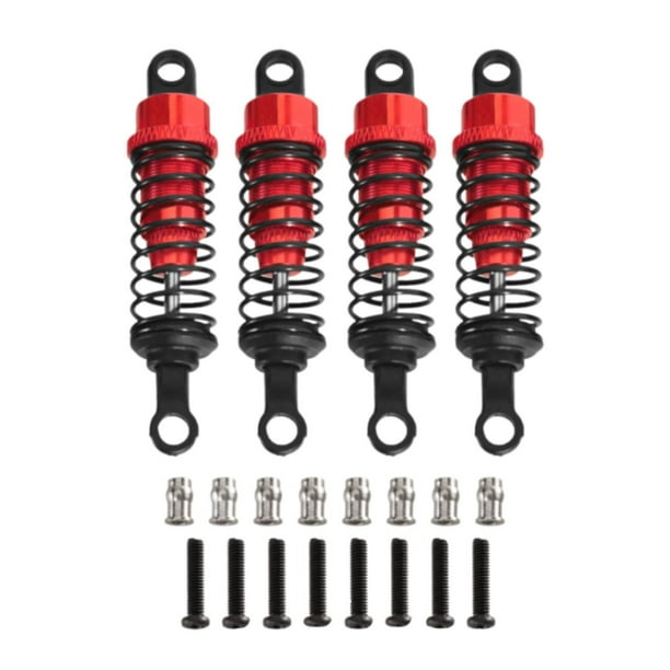 4 amortiguadores de aceite para coche RC, escala 1/12 y 1/16, 55 mm, de metal. Rojo
