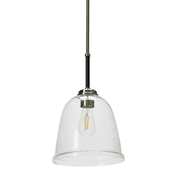 Robert Stevenson Lighting Robert Stevenson Lighting Landry - Seedy Glass and Metal Ceiling Light, Black and Nickel