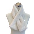 thumbnail image 4 of 2 Pcs/Set Women Winter Hat Scarf Set Fuzzy Plush Thickened Windproof Heat Retention Cross Neck Wrap Solid Color Dome Faux Fur Fisherman Hat Outdoor Cap-White,One Size, 4 of 8