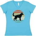 thumbnail image 3 of Inktastic German Shepherd Silhouette Vintage Retro Women's V-Neck T-Shirt, 3 of 5
