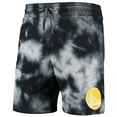 thumbnail image 2 of Men's New Era Black Golden State Warriors Fleece Tie-Dye Shorts, 2 of 3