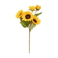 thumbnail image 2 of 1 Pack Artificial Sunflower Bouquet, 5 Head Faux Silk Sunflowers for Vase Centerpiece Wedding Home Table Decor 43cm, Clearance Yellow, 2 of 5