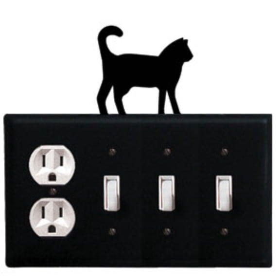 Cat Single Outlet CUSTOM Product Triple Switch Cover