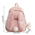 thumbnail image 3 of Bunny Ear Backpack for Students, Cute Star Print Lace Student Bookbag, Lightweight Casual Daypack for Travel Daily Use, 3 of 6