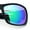 Black - Teal Mirror, variant on Mens Matte Classic Rectangular Wrap Around Biker Plastic Sunglasses All Black