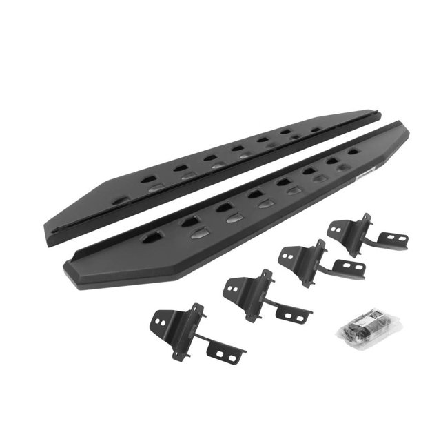 Convient 2007-2018 Jeep Wrangler JK Go Rhino Running Board 69492648SPC RB20 Slim Line; Texturé en Poudre; Noir; Acier Doux; Corps/cadre