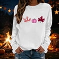 thumbnail image 4 of XSMGTUI Halloween Women's Crew Neck Sweatshirt Long Sleeve Loose Fit Fall Ghost Fall Pumpkin Fashion Tendy Casual Cute Vintage Graphic Soft Comfortable, 4 of 5