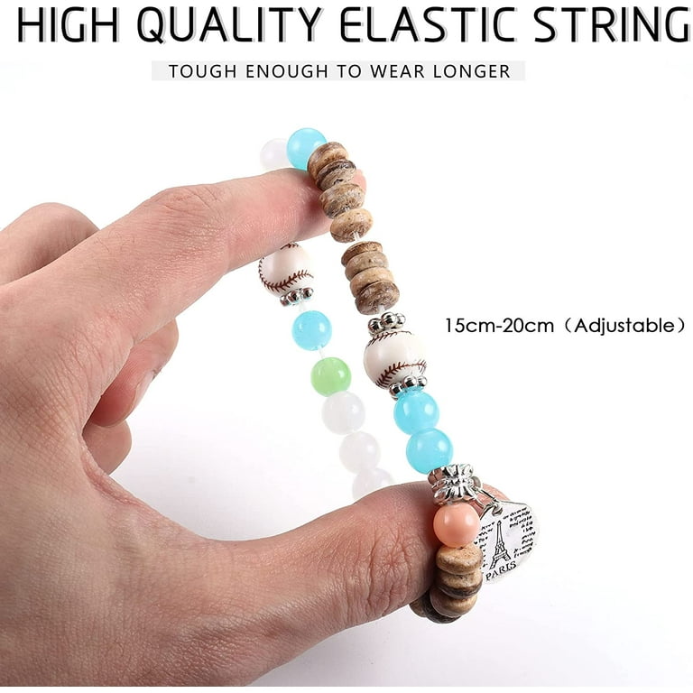 Jstyle 6 Sets Bohemian Stackable Bead Bracelets for Women Men