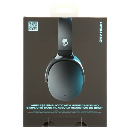 Skullcandy Hesh ANC Noise Canceling on-Ear Wireless Headphones, True Black
