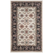 SAFAVIEH Lyndhurst Frances Traditional Bordered Area Rug, Cream/Navy, 5'3" x 7'6"