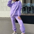 thumbnail image 3 of Conjunto de sudaderas con capucha de 2 piezas Sudadera con capucha de color sólido y pantalón de chándal Chándal grueso, 3 of 5