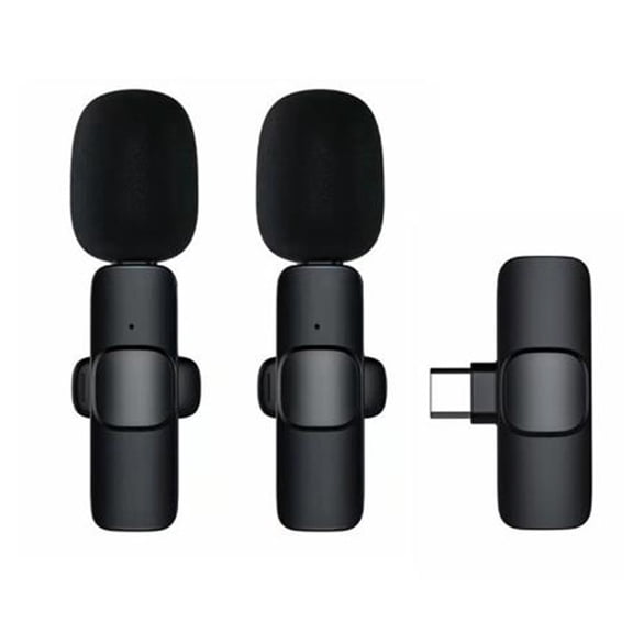 Professional Wireless Lavalier Lapel Microphone for Android Computer - Cordless Omnidirectional Condenser Recording Mic,2pack,Type-C，G179575