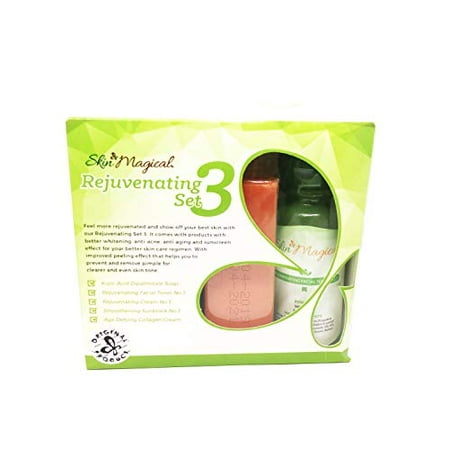 Skin Magical Rejuvenating Set 3 - Skin Whitening, Kojic Acid and Collagen Age Defying Day & Night Cream (Best Kojic Acid Products)