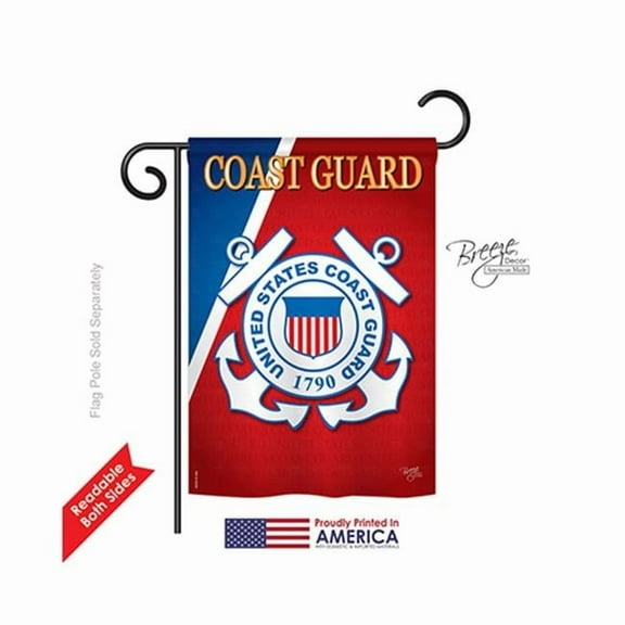 Breeze Decor 58056 Military Coast Guard 2-Sided Impression Garden Flag - 13 x 18.5 in.