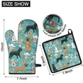 thumbnail image 6 of Dog Pattern with Floral Background Kitchen Oven Mitt and Pot Holder Sets 4 Pcs for Baking, Cooking and Grilling, Heat Resistant Up To 392 °F, 6 of 7