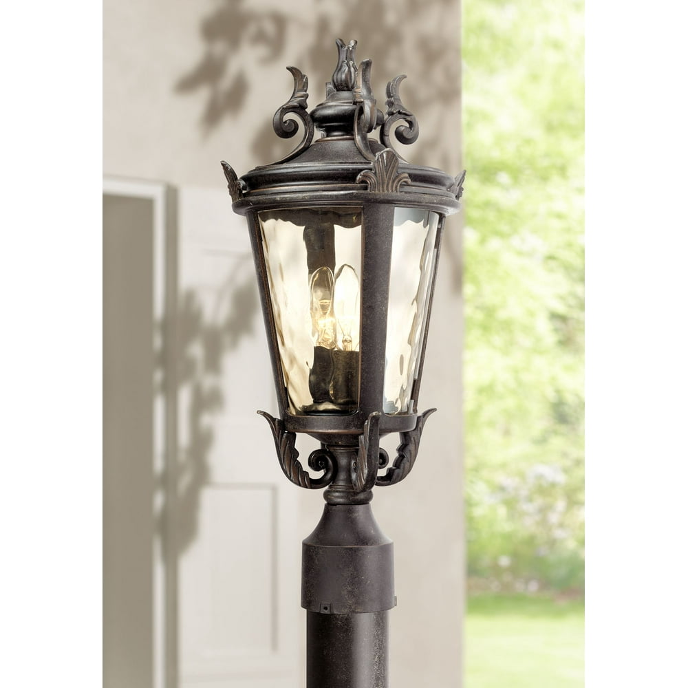 John Timberland Traditional Outdoor Post Light Veranda Bronze Ornate