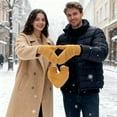 thumbnail image 2 of DHFJKG Couples Connected Mittens Hand Holding Heart Design Thermal Knit Gloves 1 Double And 2 Singles Versatile Mitten, 2 of 4