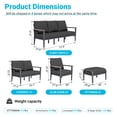 thumbnail image 6 of Sweecci 6 Piece Aluminum Patio Furniture Set with 5.1" Thick Cushions, Patio Conversation Sets with Ottomans, 3.3" Wide Armrests Outdoor Sectional Sofa Set for Porch, Backyard, Balcony,Dark Gray, 6 of 9