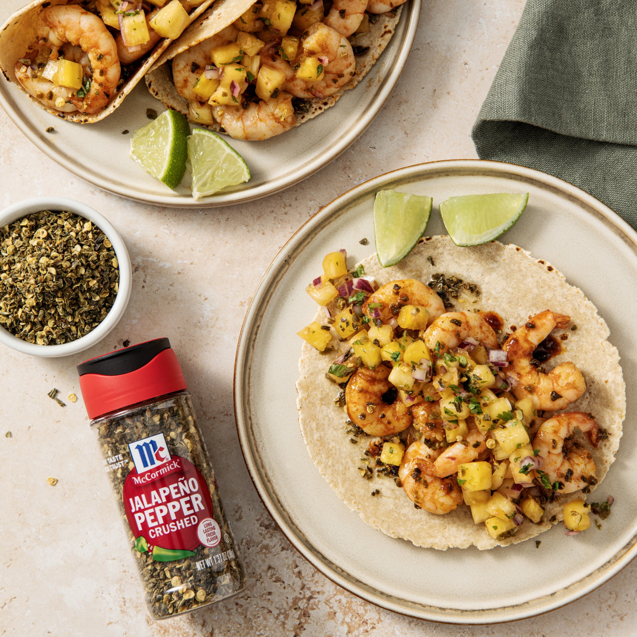 (4 pack) McCormick Crushed Jalapeno Pepper, 1.37 oz Bottle