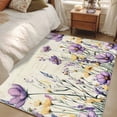 thumbnail image 4 of 3'x5' Area Rugs, Purple Floral Spring Indoor Outdoor Area Rug for Living Room Bedroom, Watercolor Summer Botanical Vintage Washable Bathroom Rugs Kitchen Floor Carpet Mats Home Decor Aesthetic, 4 of 8