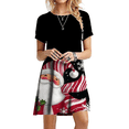 thumbnail image 1 of Vestido de fiesta con estampado de copos de nieve para mujer, ropa informal de manga corta con dibujos animados de Papá Noel, novedad de 2023, 1 of 5
