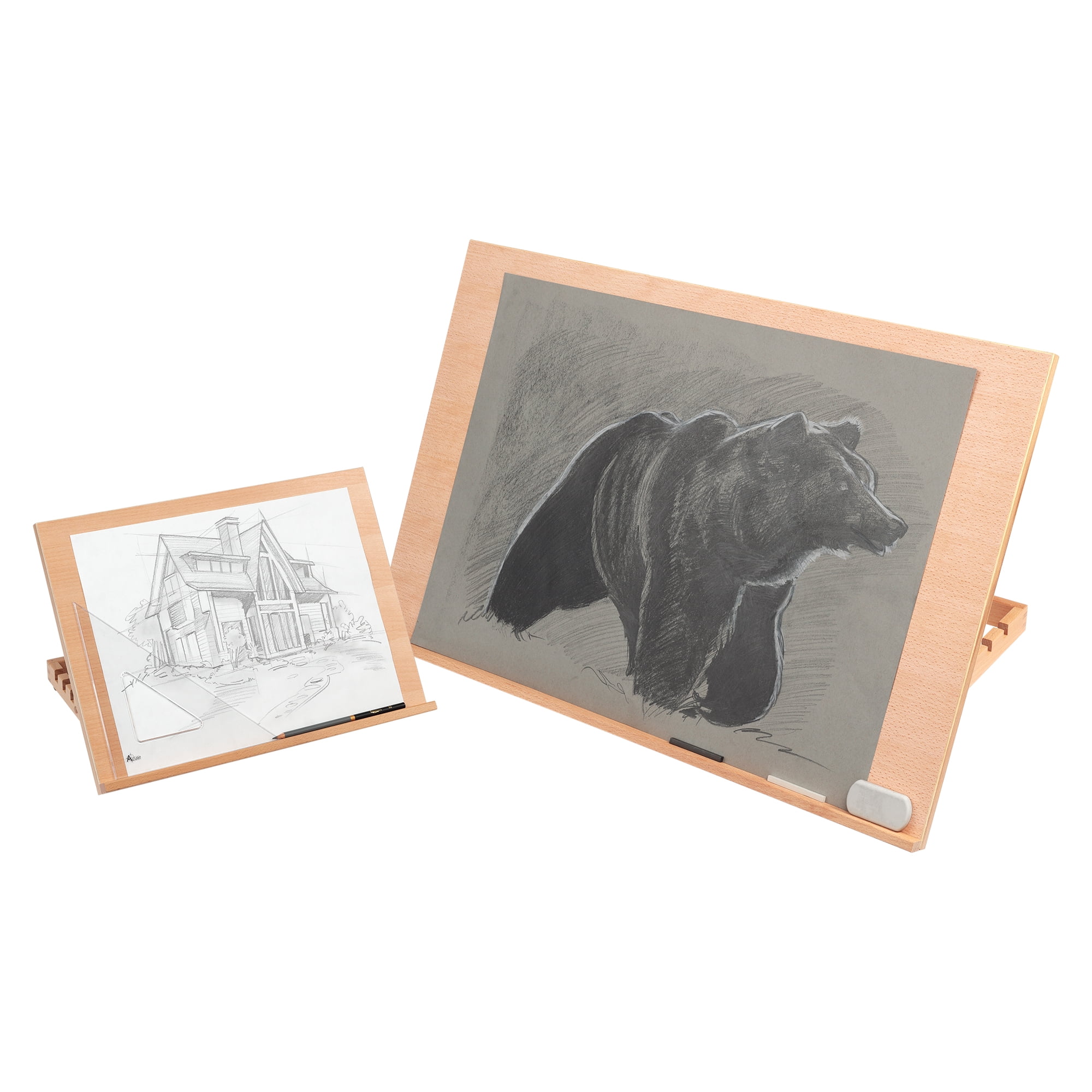 SoHo Urban Artist 12x16" Adjustable Portable Drawing Board Stand Easel, 5 Positions, Natural Beechwood Finish