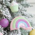 thumbnail image 5 of 3/46 piezas/caja de bolas navideñas de colores macarrones, bolas de espuma para helado, donas, pasteles, bolas de arcoíris para árbol de Navidad, adornos colgantes, decoración de Año Nuevo, 5 of 5