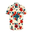 thumbnail image 5 of JXMVOJ Men's Hawaii Print Button-Up Casual Shirt, Lightweight Polyester Summer Tops for Outdoor, Party, Wedding, Daily Casual Wear, 5 of 5