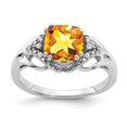 thumbnail image 1 of Bague en Or Blanc 14k avec Citrine et Vrai Diamant, 1 of 1