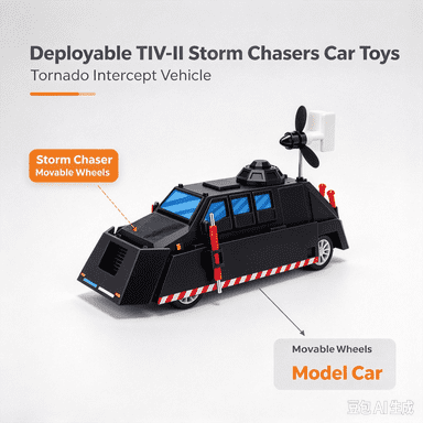 Deployable TIV-II Storm Chasers Car Toys, Tornado Intercept Vehicle, Model Car