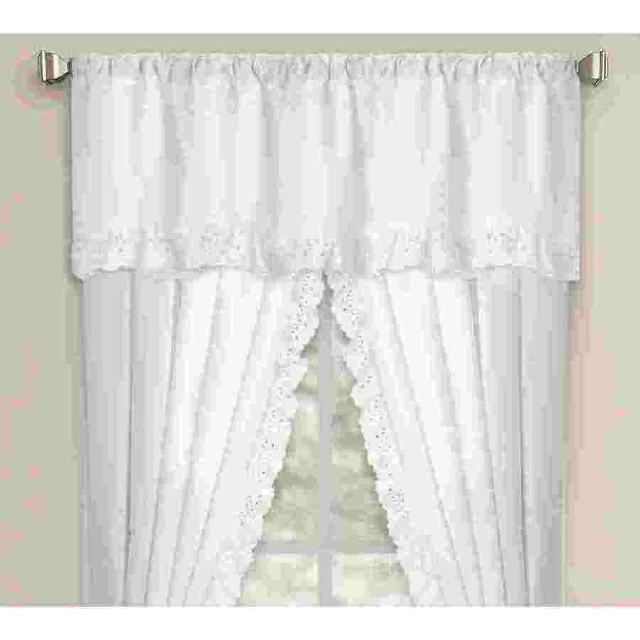 Ruffled Eyelet Window Panel Pair and Valance Collection (sold