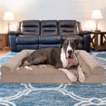 thumbnail image 2 of FurHaven Pet Products Plush & Suede Memory Top Sofa Pet Bed for Dogs & Cats - Almondine, Jumbo Plus, 2 of 13