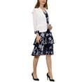 thumbnail image 4 of INSPIRE CHIC Women's Dress and Jacket 2 Piece Sets Chiffon Floral Sleeveless Dress and Contrast Panel Jacket XS Blue, 4 of 6