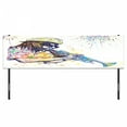 thumbnail image 3 of Jazz Music Headboard, Illustration of Trumpeter with Paint Splashes at the Background Entertainment, Upholstered Decorative Metal Bed Headboard with Memory Foam, King Size, Purple Yellow, by Ambesonne, 3 of 4