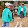 thumbnail image 4 of SYNPOS 2-10Y Child Girl Boy Solid Color Zip Up Fleece Jacket Coat with Pocket, 4 of 4