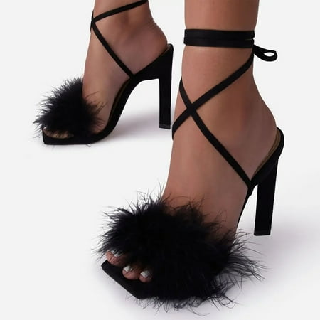 

Vedolay High Heels Summer High Heels for Women Vintage Slip On High Heels Women Dressyy Summer Flat Black 8
